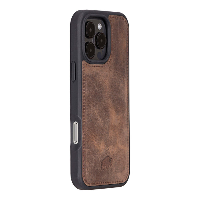 Modern York MagSafe Leather Case – iPhone 16 Pro Max, Distressed Coffee - BlackBrook Case