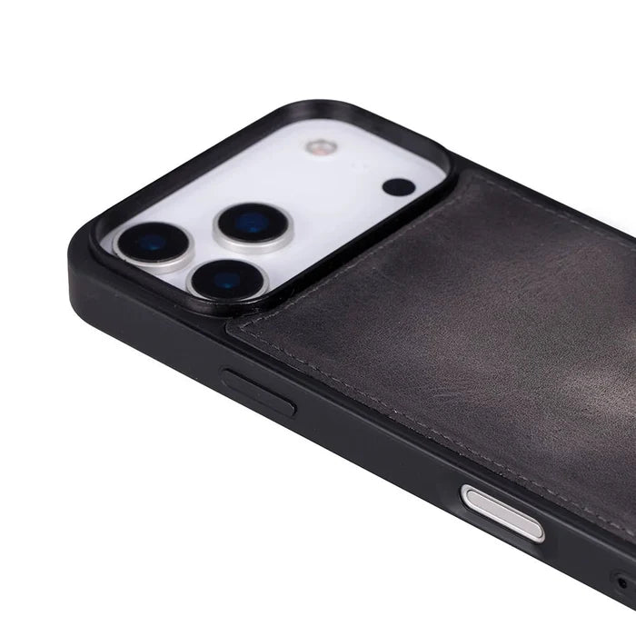 York Leather iPhone 18 Pro MagSafe Case, Gray - BlackBrook Case