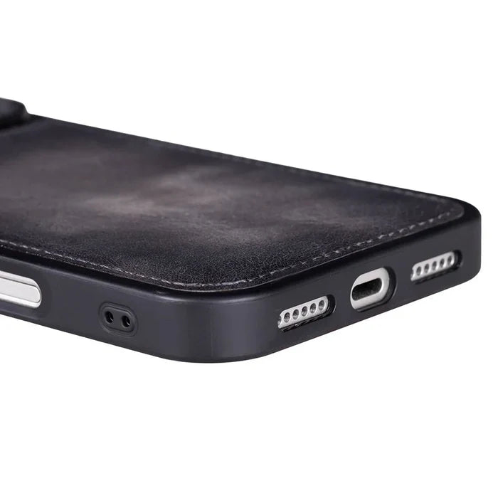 York Leather iPhone 18 Pro MagSafe Case, Gray - BlackBrook Case