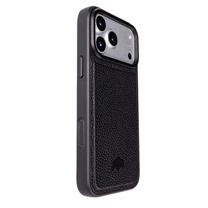 York Leather iPhone 18 Pro Max MagSafe Case, Pebble Black - BlackBrook Case