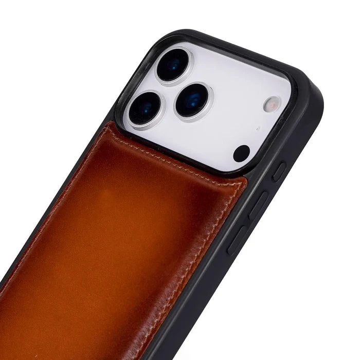 York Leather iPhone 18 Pro MagSafe Case, Rustic Tan - BlackBrook Case