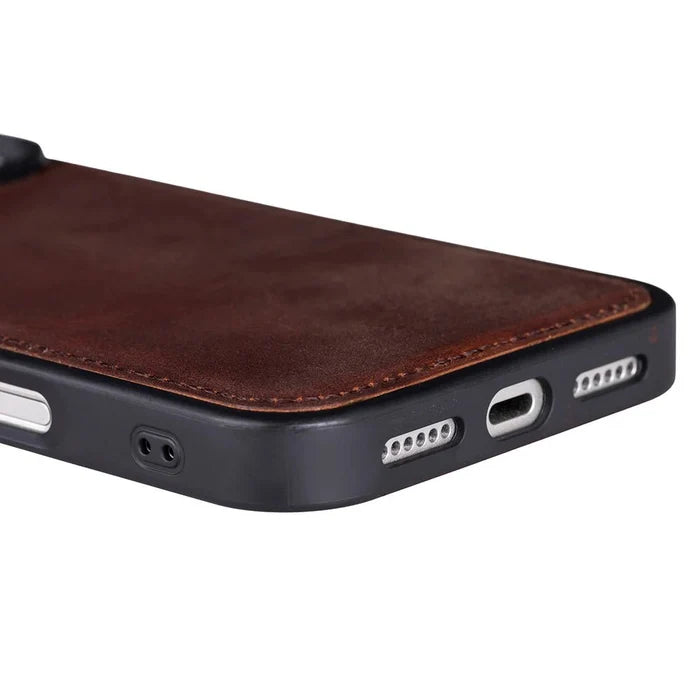 York Leather iPhone 18 Pro MagSafe Case, Saddle Brown - BlackBrook Case