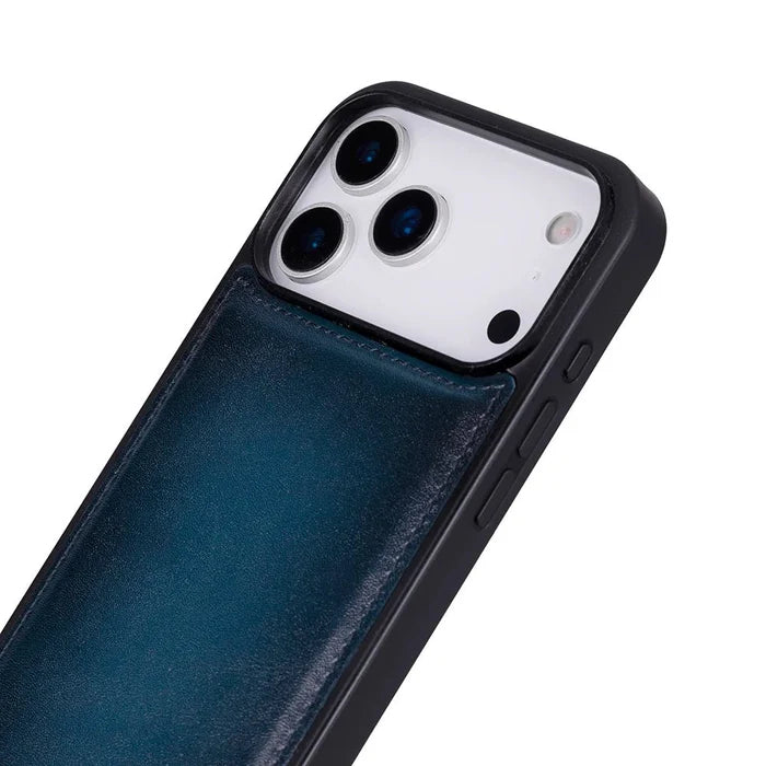 York Leather iPhone 18 Pro Max MagSafe Case, Blue - BlackBrook Case