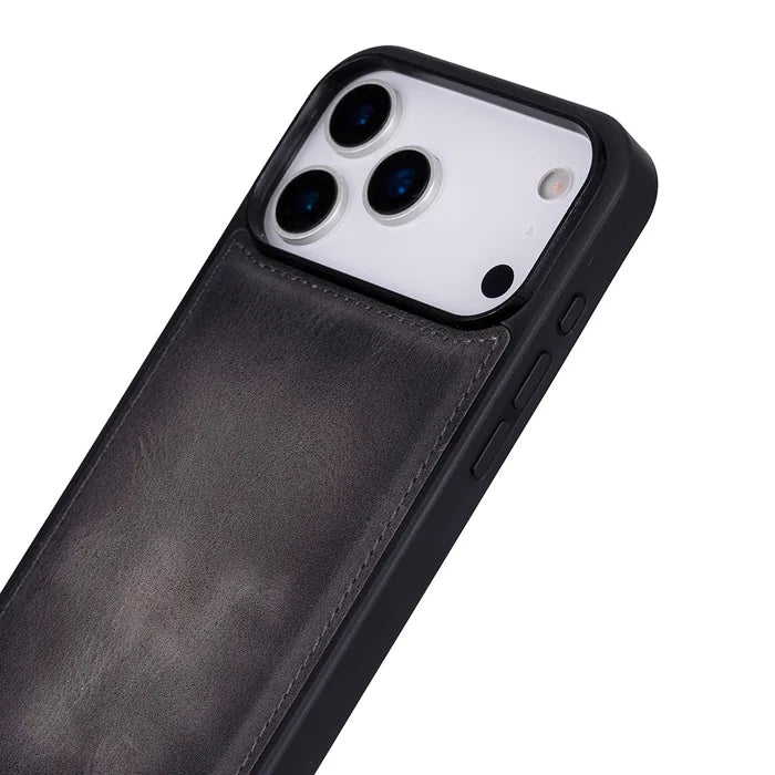 York Leather iPhone 18 Pro Max MagSafe Case, Gray - BlackBrook Case