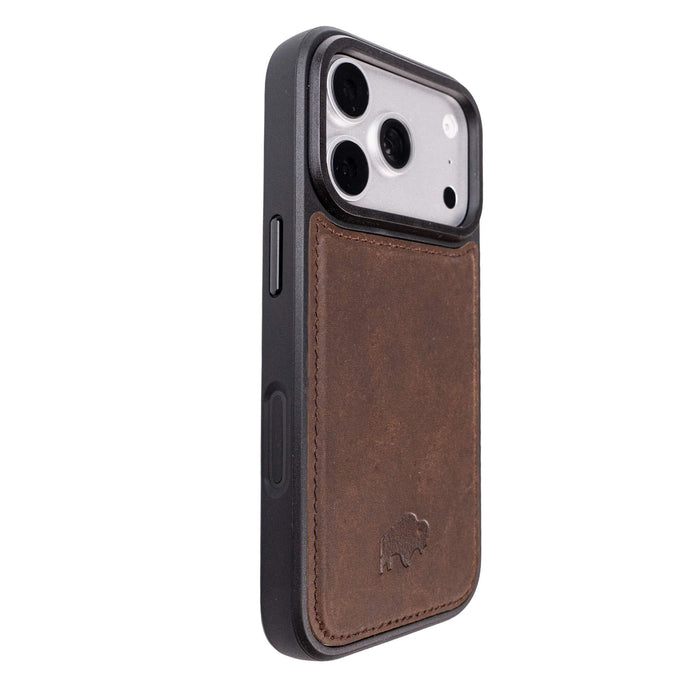York Leather iPhone 18 Pro Max MagSafe Case, Distressed Coffee - BlackBrook Case