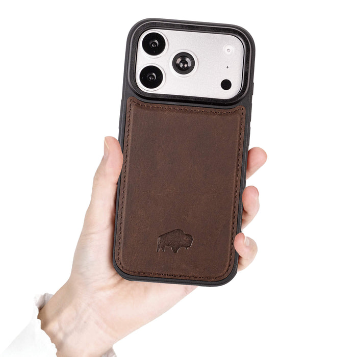 York Leather iPhone 18 Pro Max MagSafe Case, Distressed Coffee - BlackBrook Case