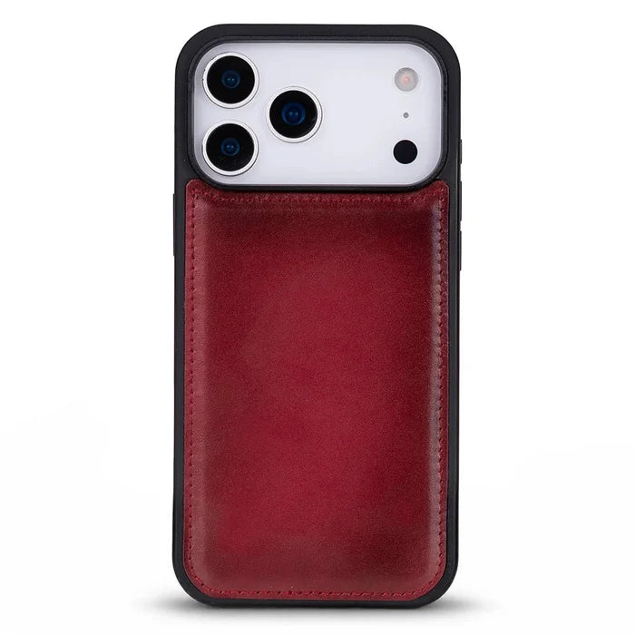 York Leather iPhone 18 Pro MagSafe Case, Red - BlackBrook Case