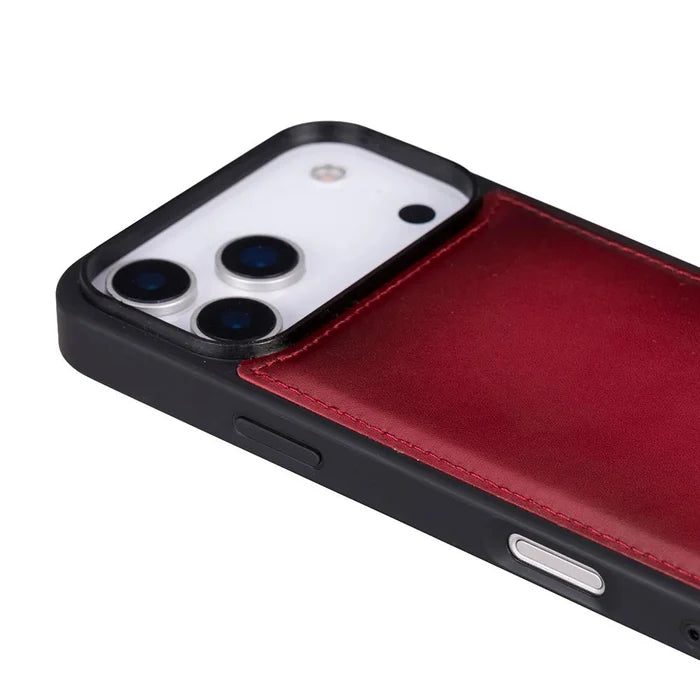 York Leather iPhone 18 Pro MagSafe Case, Red - BlackBrook Case