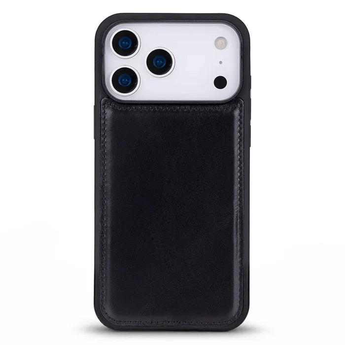 York Leather iPhone 18 Pro MagSafe Case, Rustic Black - BlackBrook Case