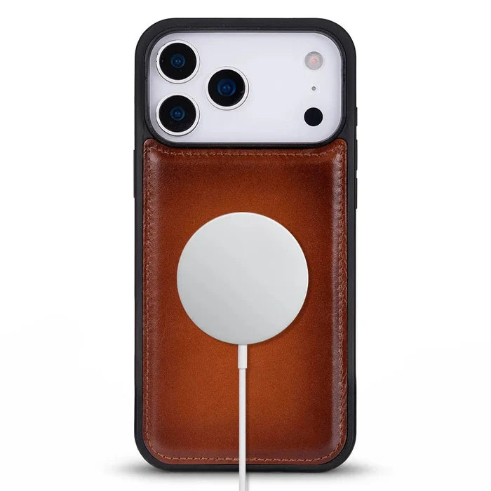 York Leather iPhone 18 Pro MagSafe Case, Rustic Tan - BlackBrook Case