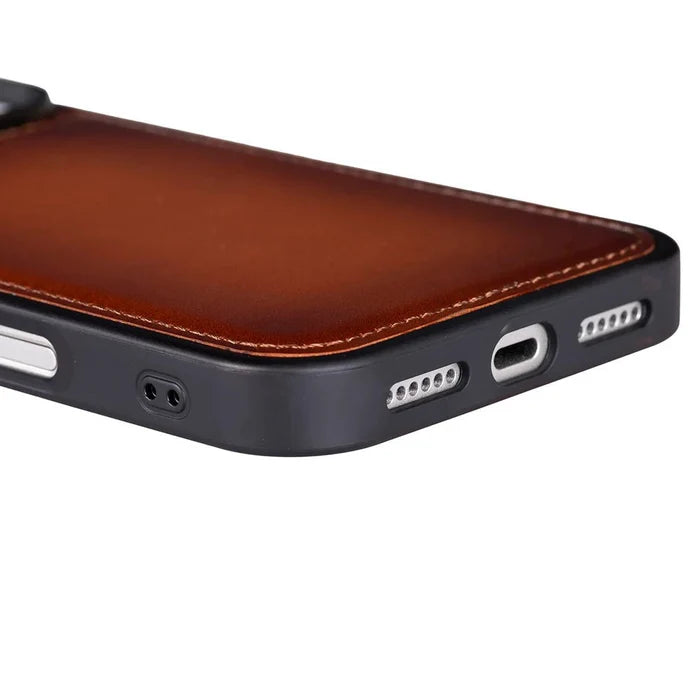 York Leather iPhone 18 Pro MagSafe Case, Rustic Tan - BlackBrook Case