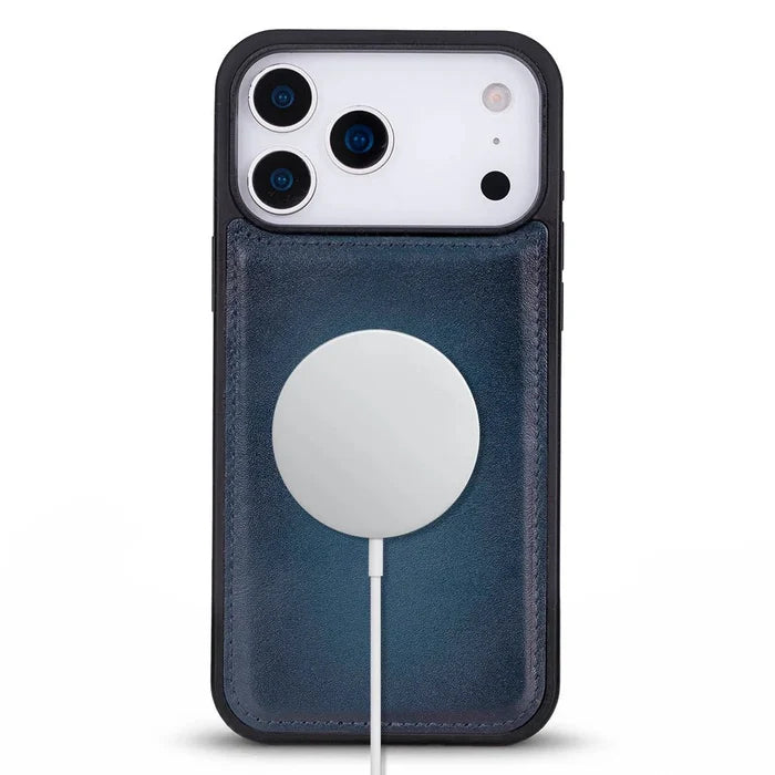 York Leather iPhone 18 Pro Max MagSafe Case, Blue - BlackBrook Case