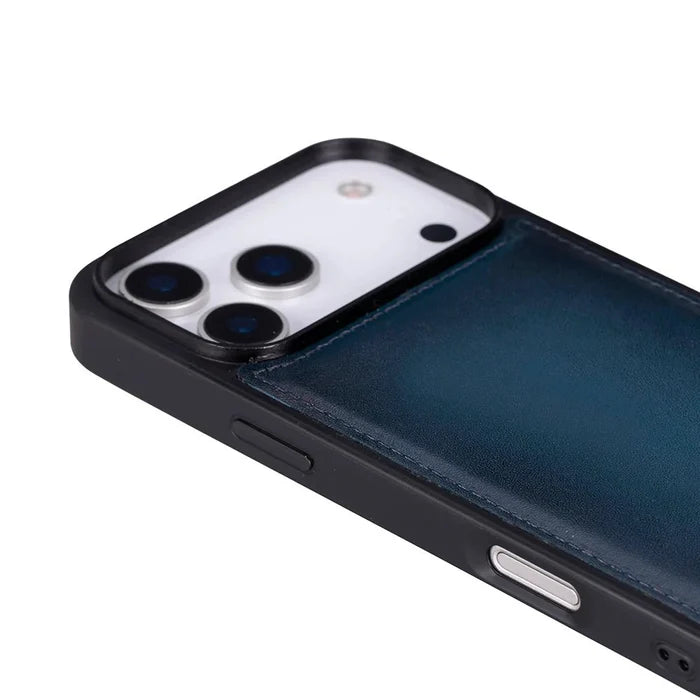 York Leather iPhone 18 Pro Max MagSafe Case, Blue - BlackBrook Case