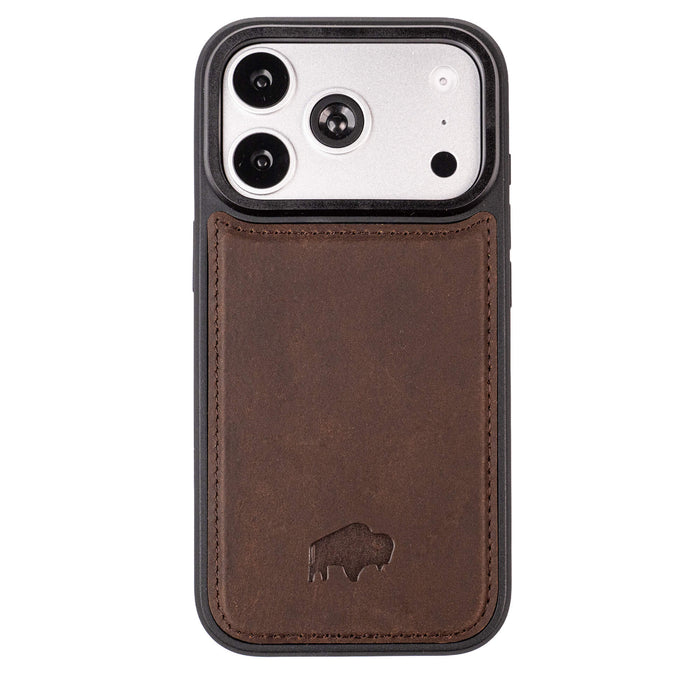 York Leather iPhone 18 Pro Max MagSafe Case, Distressed Coffee - BlackBrook Case