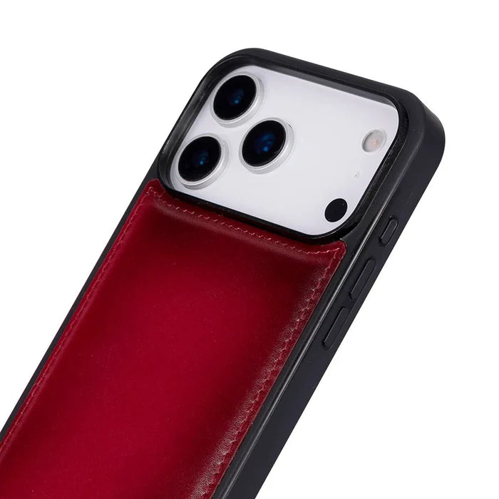 York Leather iPhone 18 Pro Max MagSafe Case, Red - BlackBrook Case