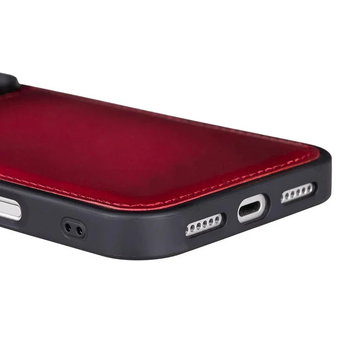 York Leather iPhone 18 Pro Max MagSafe Case, Red - BlackBrook Case