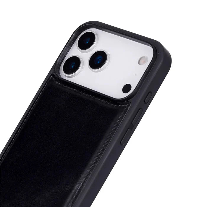 York Leather iPhone 18 Pro Max MagSafe Case, Rustic Black - BlackBrook Case