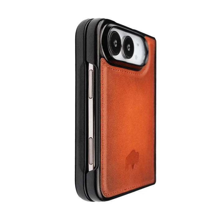 York Leather MagSafe Snap-On Case for iPhone Duo, Burnished Tan - BlackBrook Case
