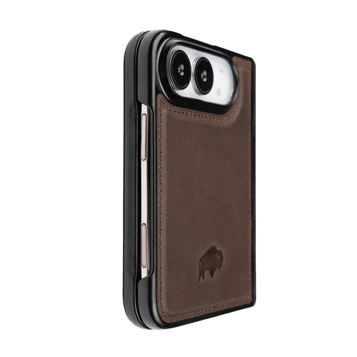 York Leather MagSafe Snap-On Case for iPhone Duo, Distressed Coffee - BlackBrook Case