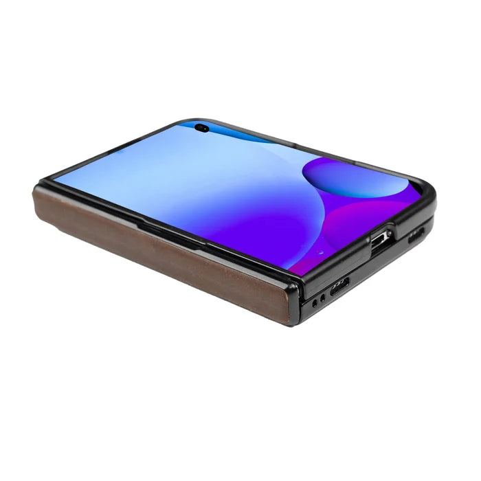 York Leather MagSafe Snap-On Case for iPhone Duo, Distressed Coffee - BlackBrook Case