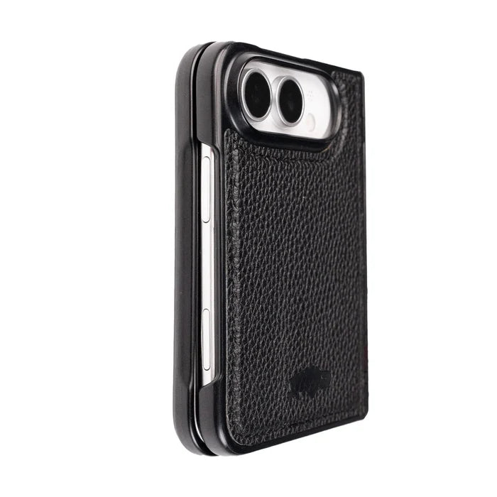 York Leather MagSafe Snap-On Case for iPhone Duo, Pebble Black - BlackBrook Case