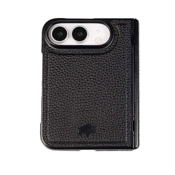 York Leather MagSafe Snap-On Case for iPhone Duo, Pebble Black - BlackBrook Case