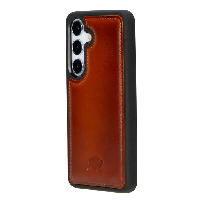 York Leather Samsung S25 Case, Burnished Tan - BlackBrook Case