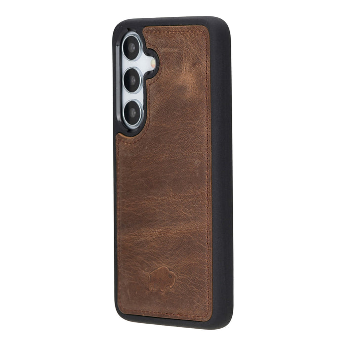 York Leather Samsung S25 Case, Distressed Coffee - BlackBrook Case