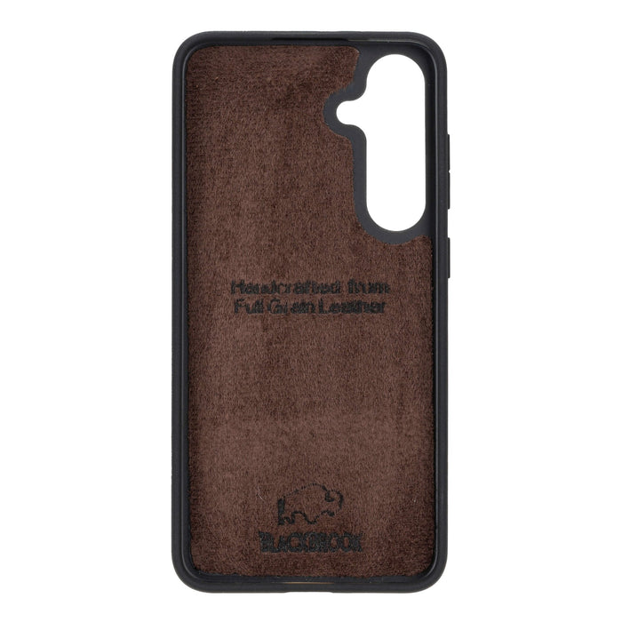 York Leather Snap-On Case – Galaxy S25 Plus, Distressed Coffee - BlackBrook Case