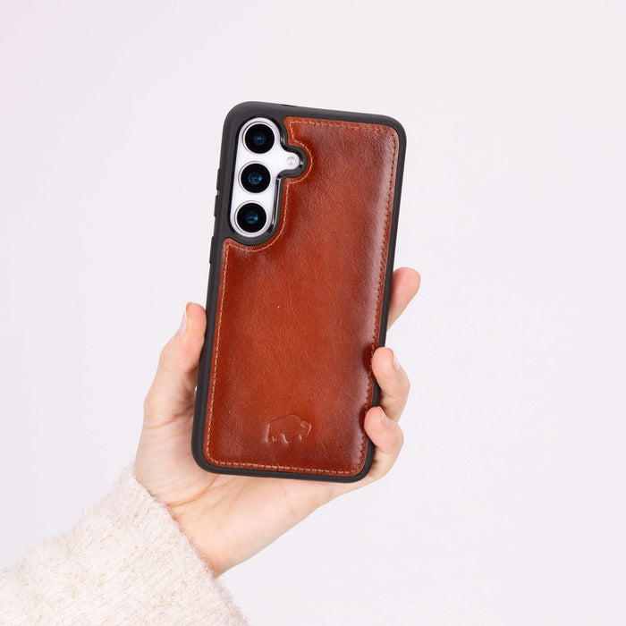 York Leather Snap-On Case – Galaxy S25 Plus, Burnished Tan - BlackBrook Case