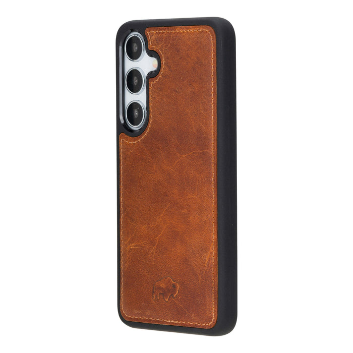 York Leather Samsung S25 Plus Case, Golden Brown - BlackBrook Case
