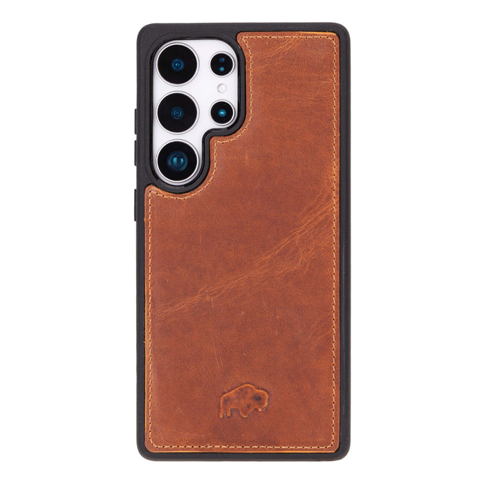 York Leather Snap-On Case – Galaxy S25 Ultra, Golden Brown - BlackBrook Case