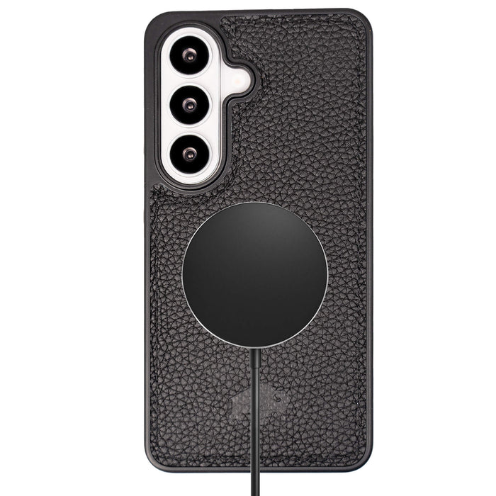 York Leather Samsung S26 Plus Case, Pebble Black - BlackBrook Case