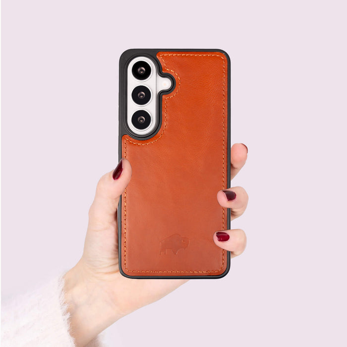 York Leather Samsung S26 Plus Case, Burnished Tan - BlackBrook Case