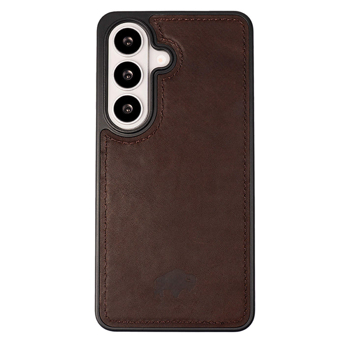 York Leather Samsung S26 Plus Case, Distressed Coffee - BlackBrook Case
