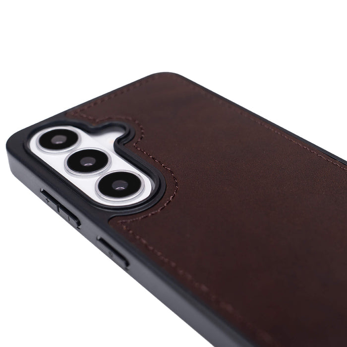 York Leather Samsung S26 Plus Case, Distressed Coffee - BlackBrook Case
