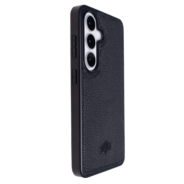 York Leather Samsung S26 Plus Case, Pebble Black - BlackBrook Case
