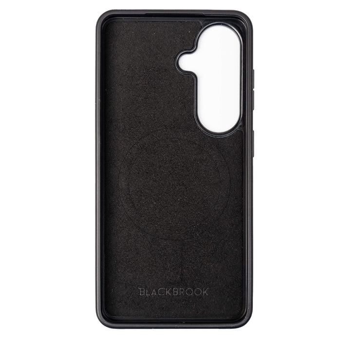 York Leather Samsung S26 Plus Case, Pebble Black - BlackBrook Case