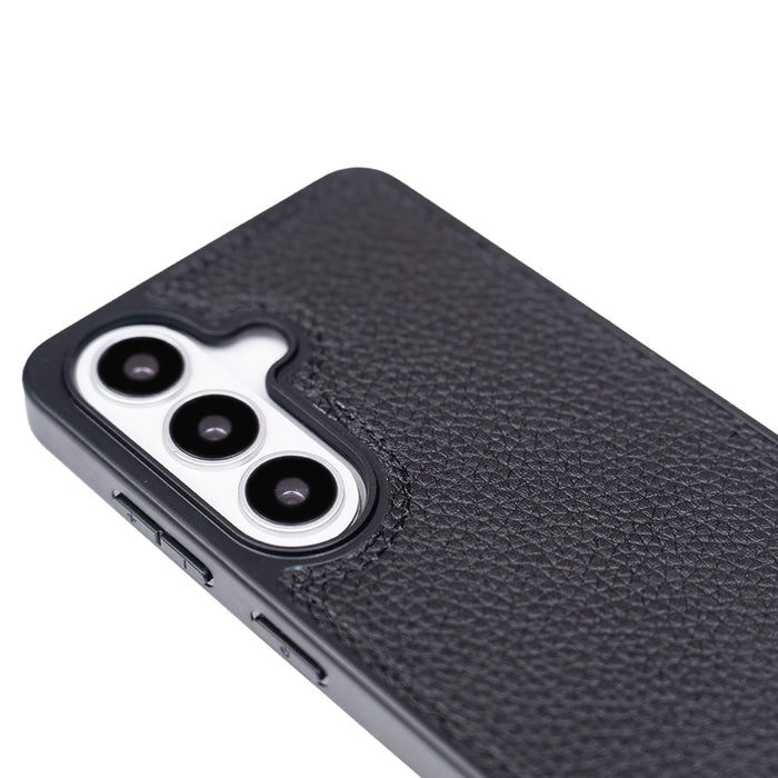 York Leather Samsung S26 Plus Case, Pebble Black - BlackBrook Case
