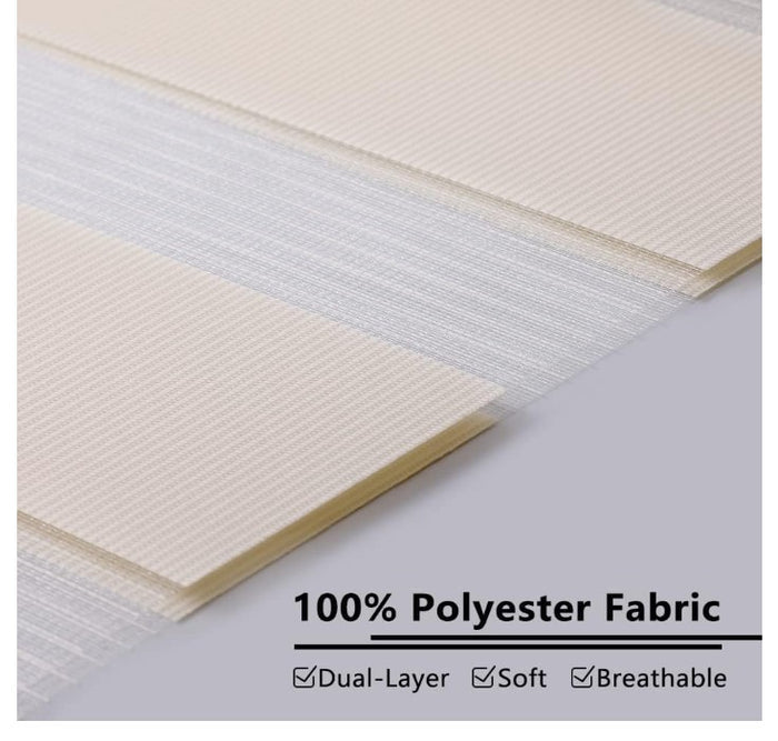 Zebra Roller Blind 95x230cm Day Night Dual Layer Privacy Beige Window Blind-317