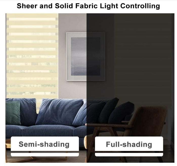 Zebra Roller Blind 95x230cm Day Night Dual Layer Privacy Beige Window Blind-317
